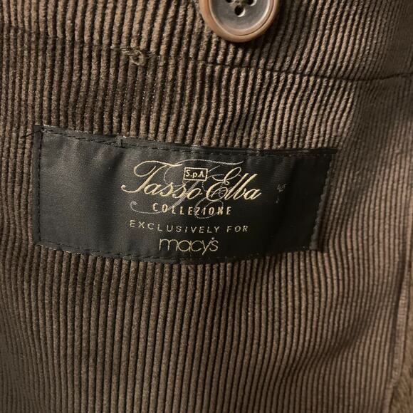 Tasso Elba Men's Rich Brown Corduroy Jacket Size L 42 44 Full Zip Retro Western - Picture 7 of 9